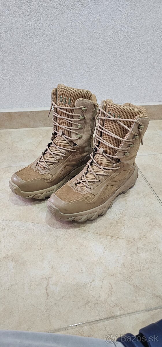 Taktické topánky - vysoké, veľkosť 44, farba hnedá-piesková - 2