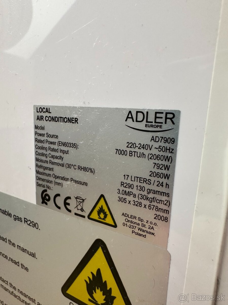 Adler AD 7909, mobilná klimatizácia - 2