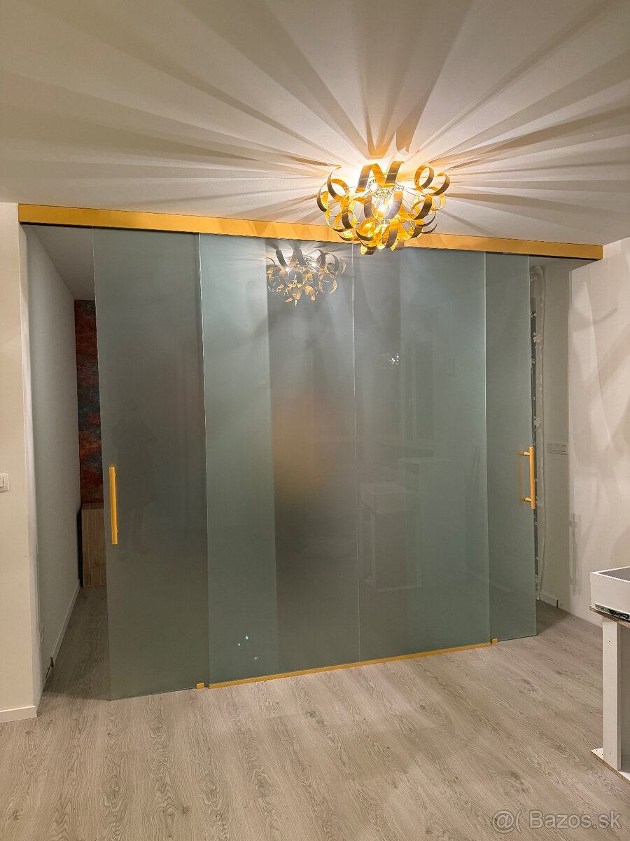 Celosklenené posuvné dvere 353 × 258 cm - matné, 4-dielne - 2