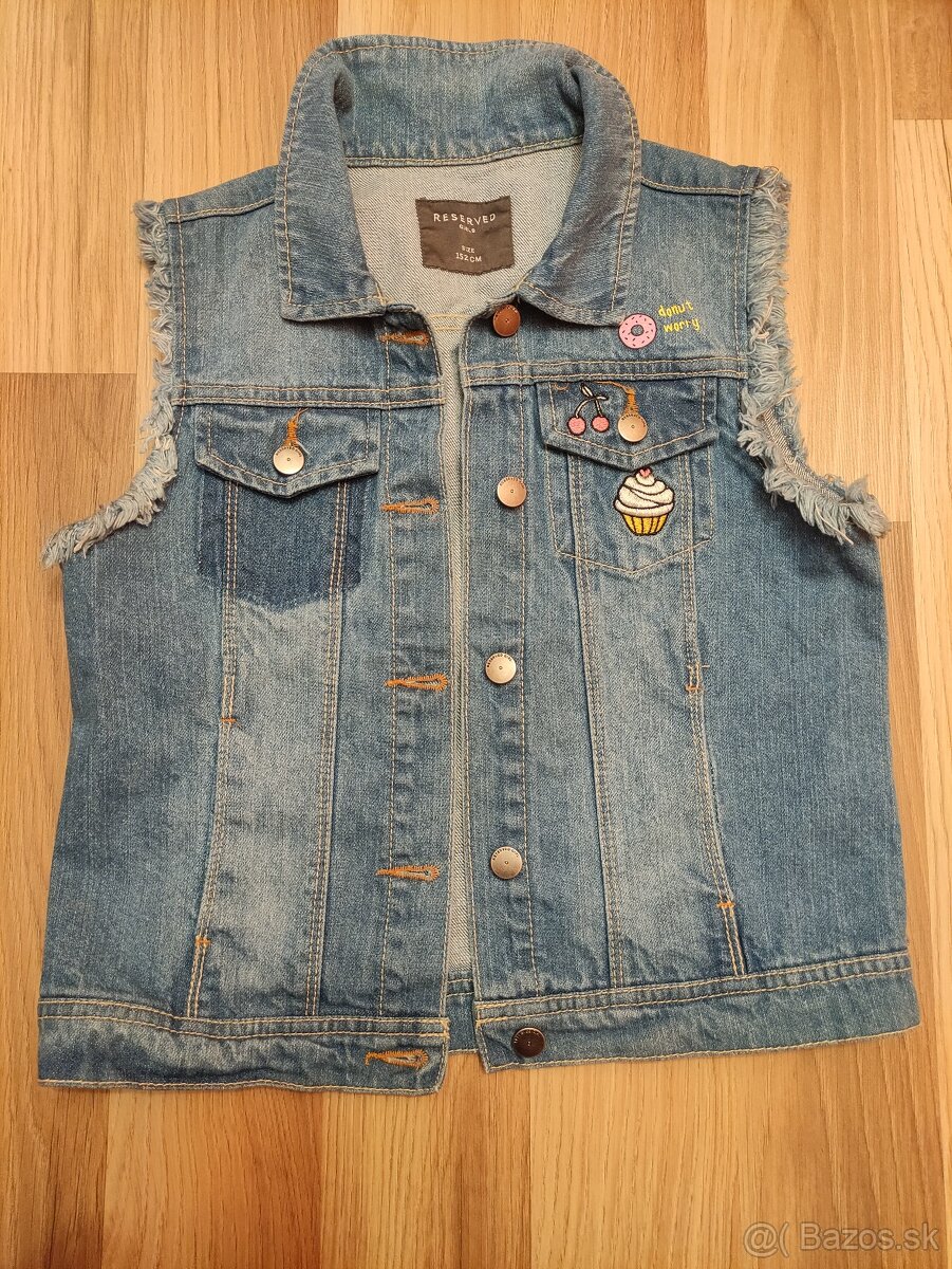 RESERVED - denimová dievčenská vesta - 2