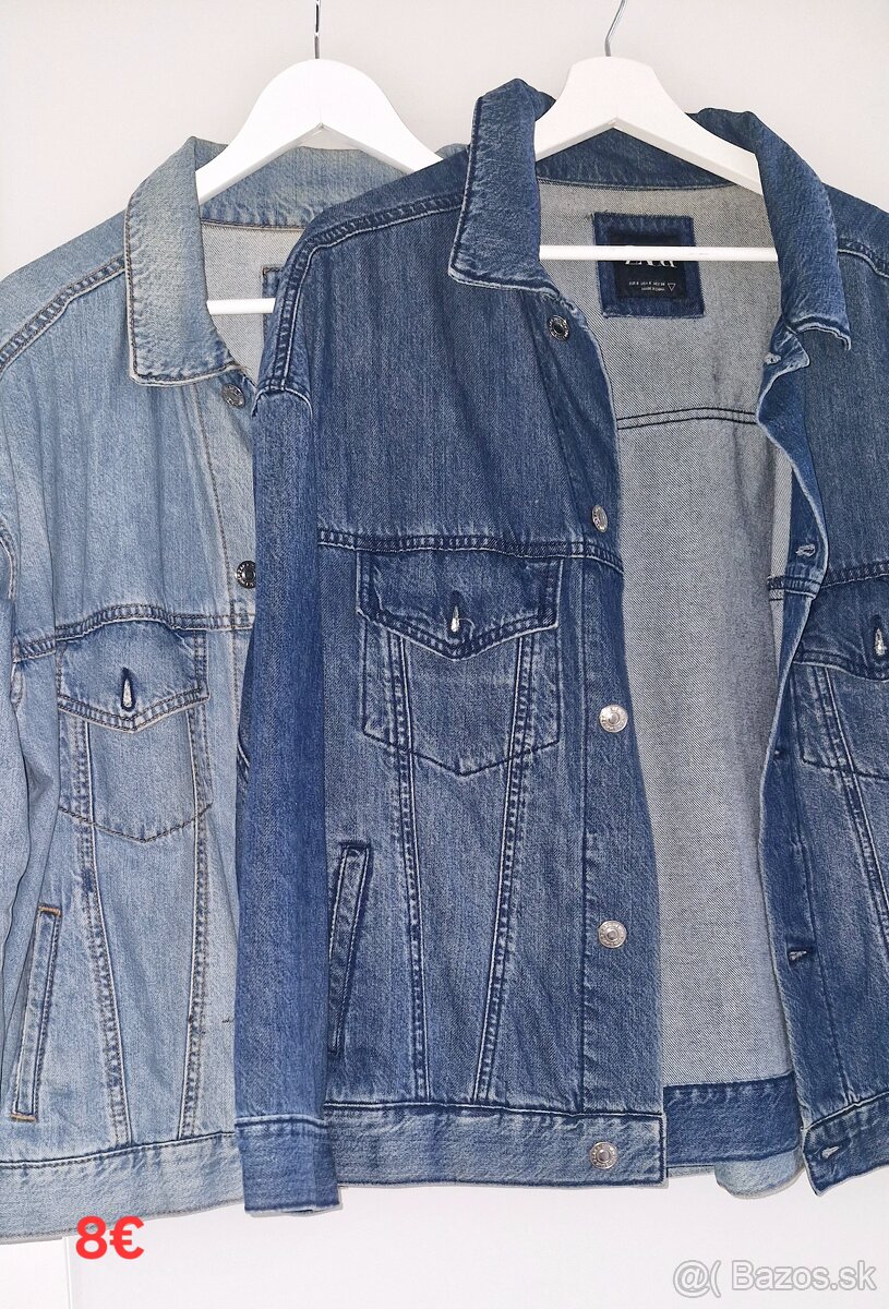 Pánske bundy, kabáty, riflové bundy..veľkosť S. Zara, HM.. - 2