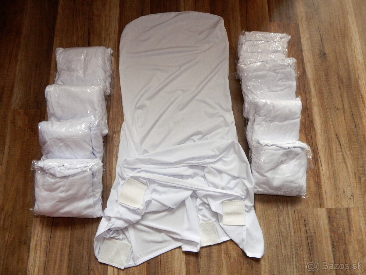 návleky na stoličky biele na dve výšky stoličiek - 2