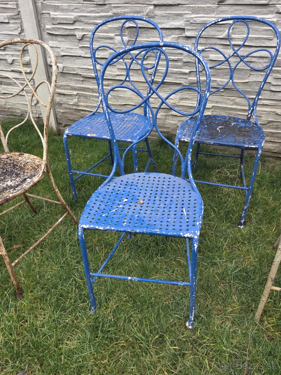 Štýlové kovové záhradné stoličky - 2