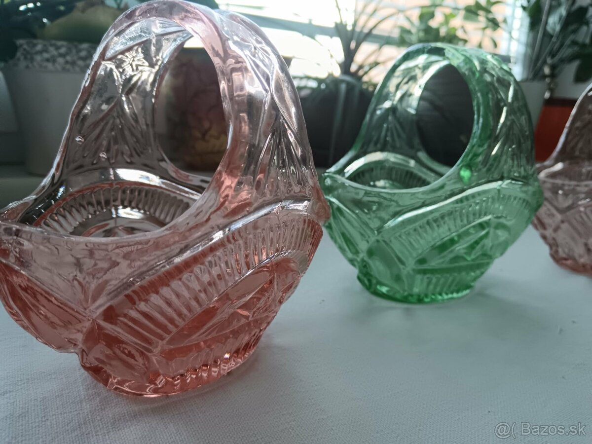 Košíky z lisovaného skla - na predaj - 2