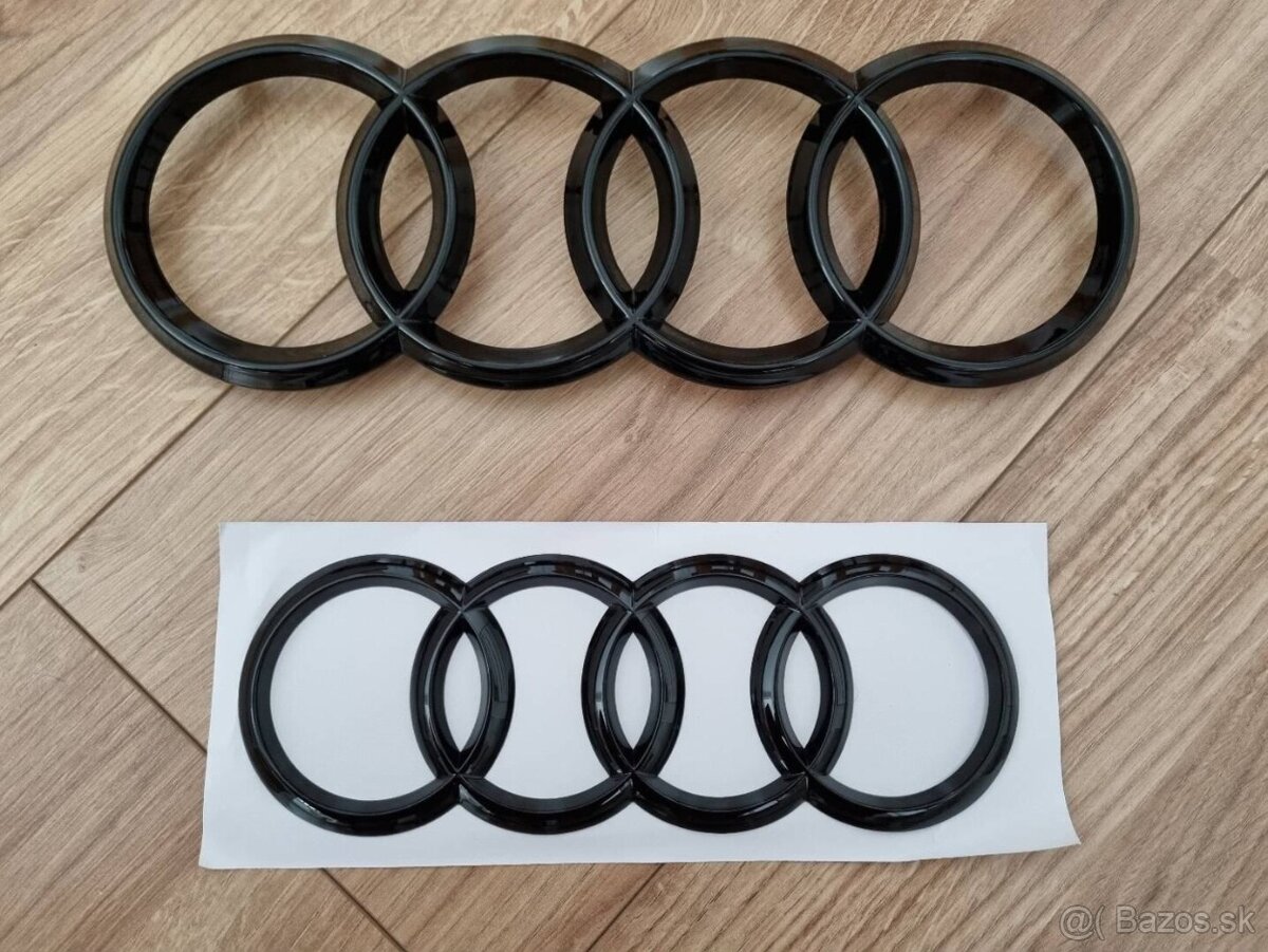 AUDI KRUHY ZNAK LOGO - čierne lesklé - 2