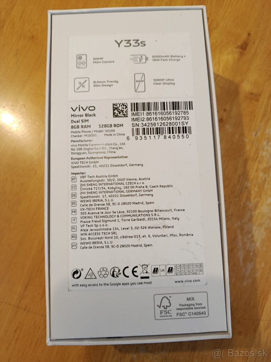 Predám mobil Vivo Y33s - 2