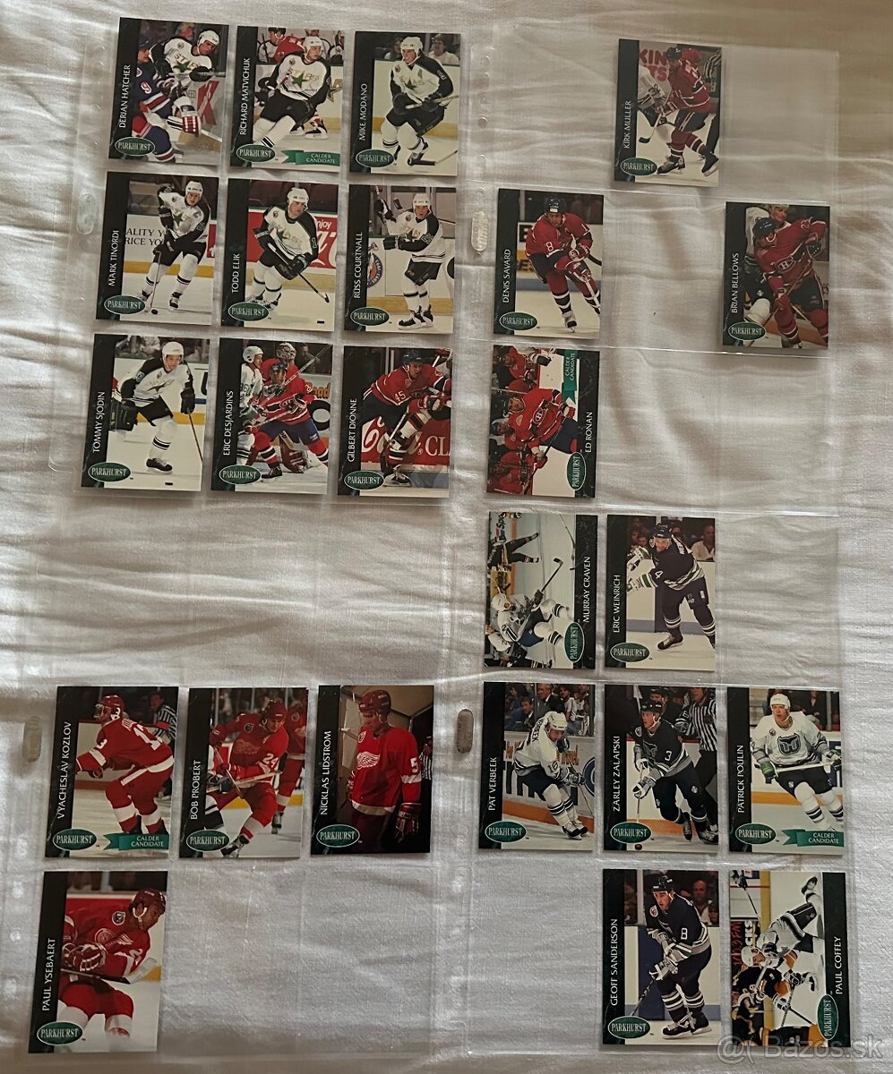 Predám hokejové kartičky Parkhurst 1992-93 - 2