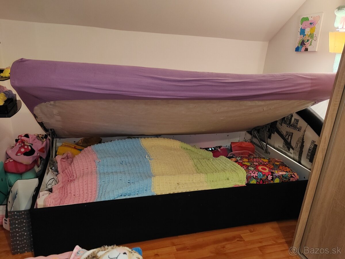 Rohová posteľ s úložným priestorom 200 x 120 cm - 2