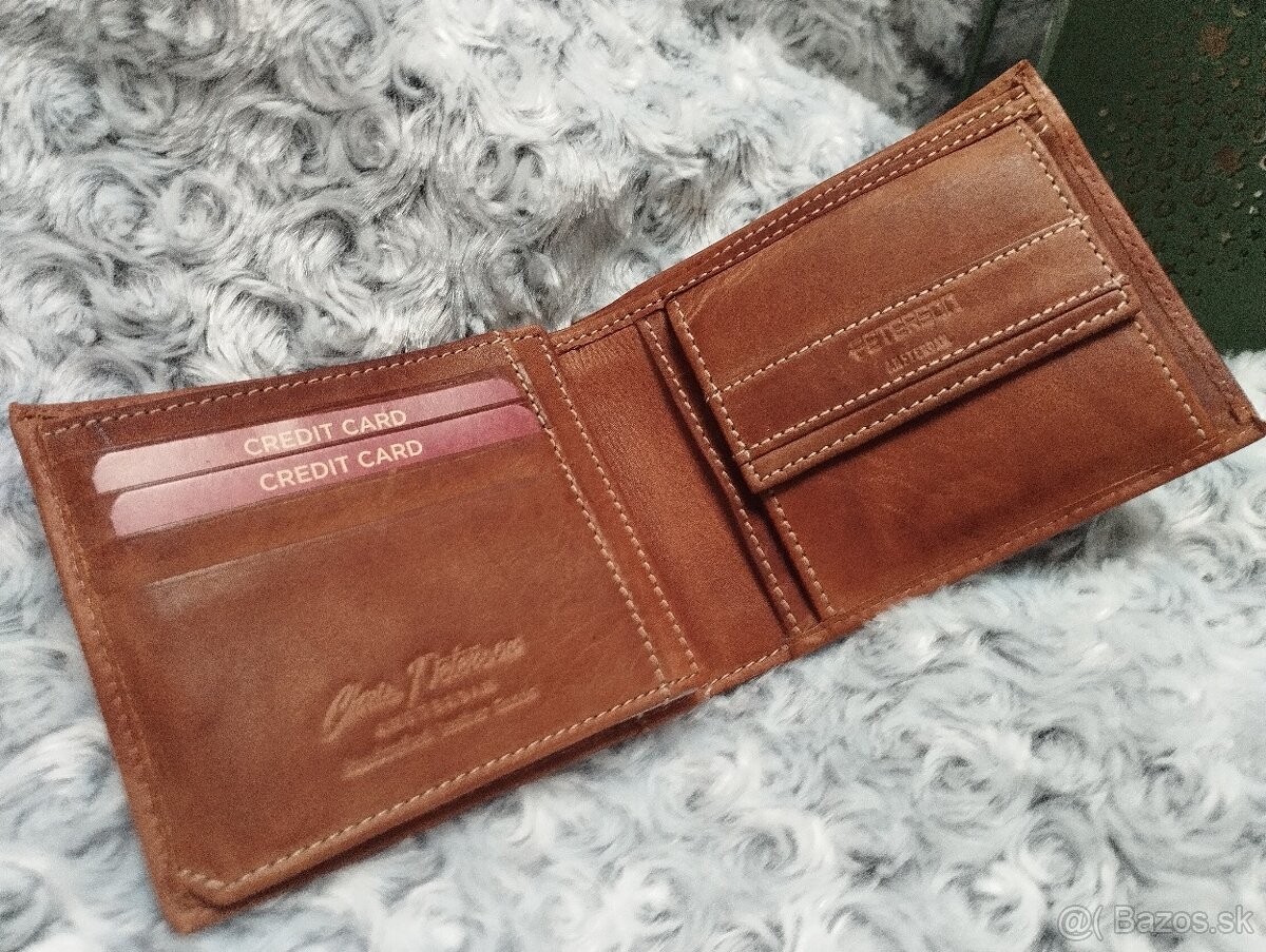 Kožená peňaženka slovu hnedá farba - 2