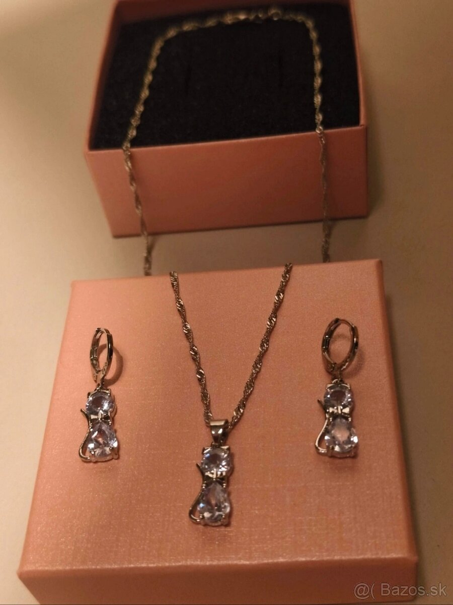 Šperková súprava zo striebra 925 s mačkami - 2