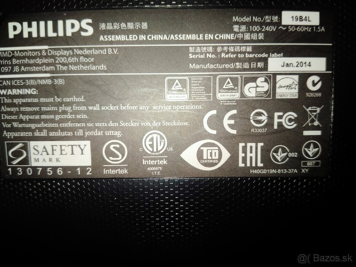 Monitor Philips Brilliance 19B4L – 19" LED - 2