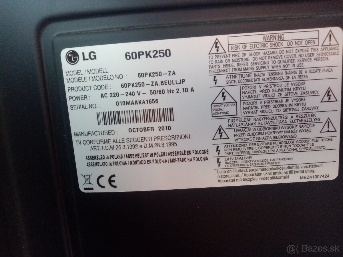 Tv Plazma LG 60PK250 - ZA - 2