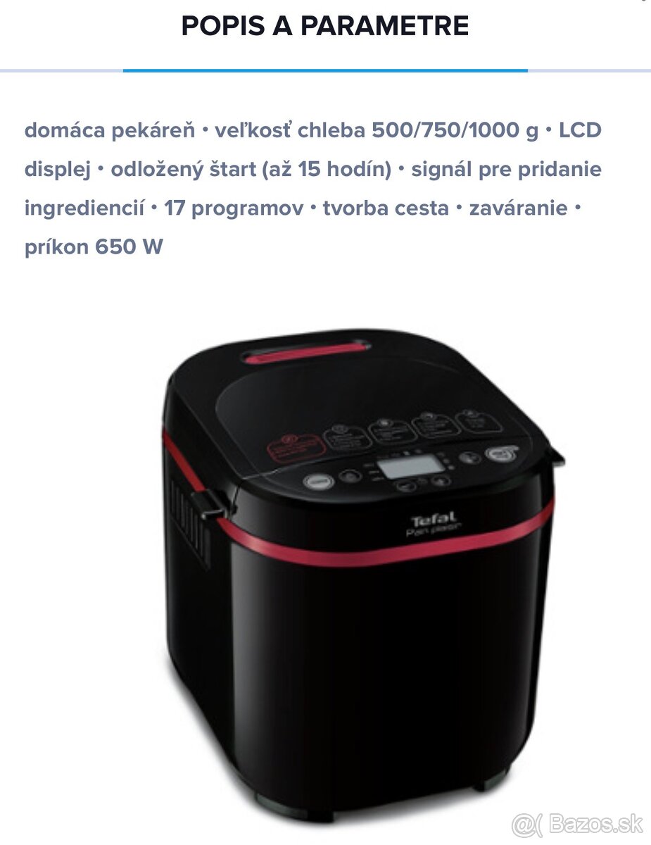 Domáca pekáreň TEFAL PF 220838 - 2