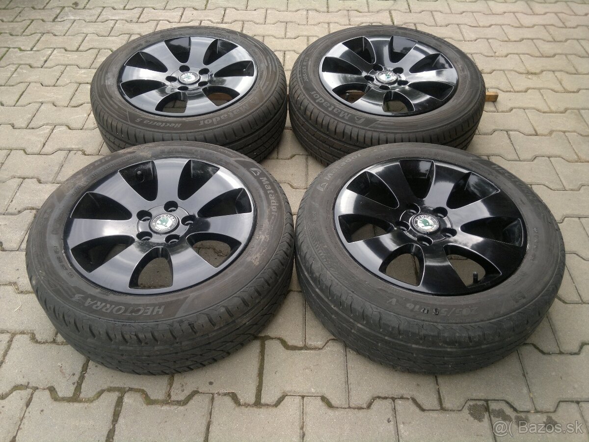 Elektrony Skoda Superb II, Octavia II Black 5x112 r16,letne - 2