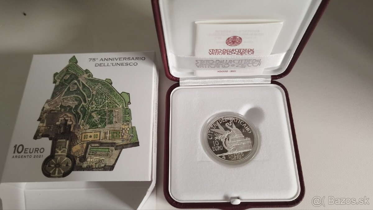 Strieborná minca 10€ proof 2021 Vatikán - 2