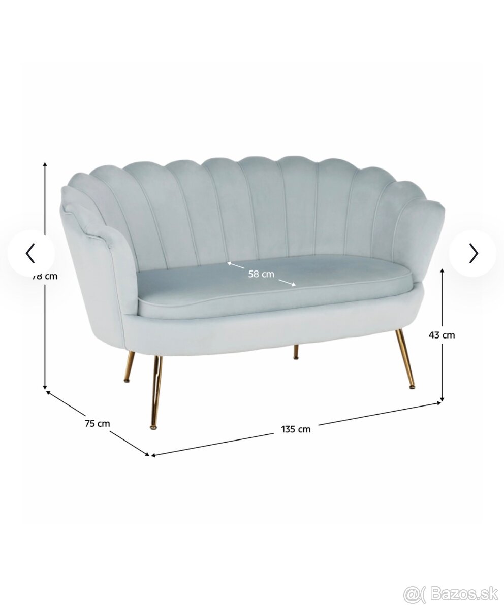 Krásna bledomodrá sedačka - 2