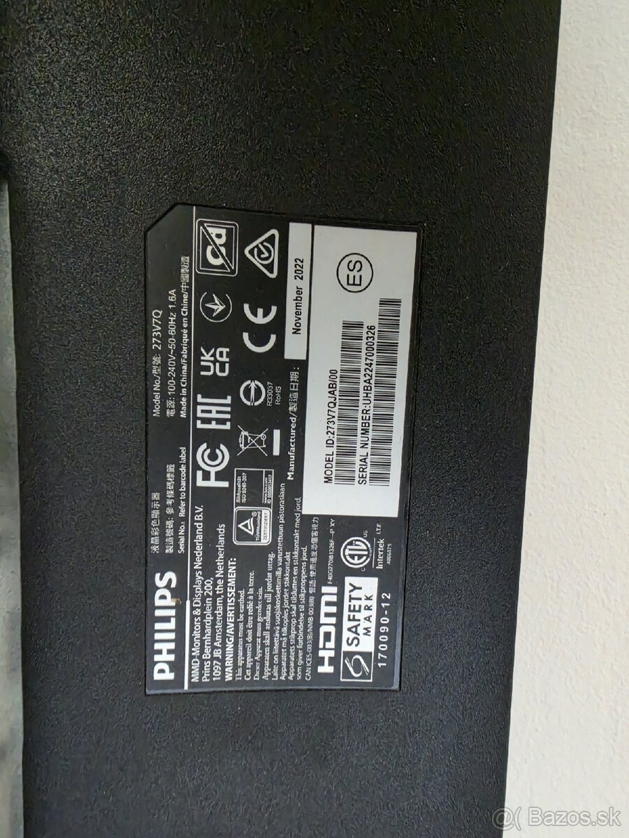 Dva Philips 27" monitory spolu s drziakom na stenu - 2