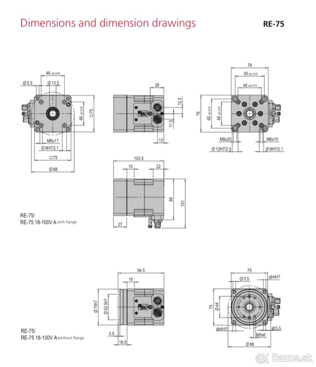 Servokrokový rotačný modul Afag (Emerson) RE-75 - 2