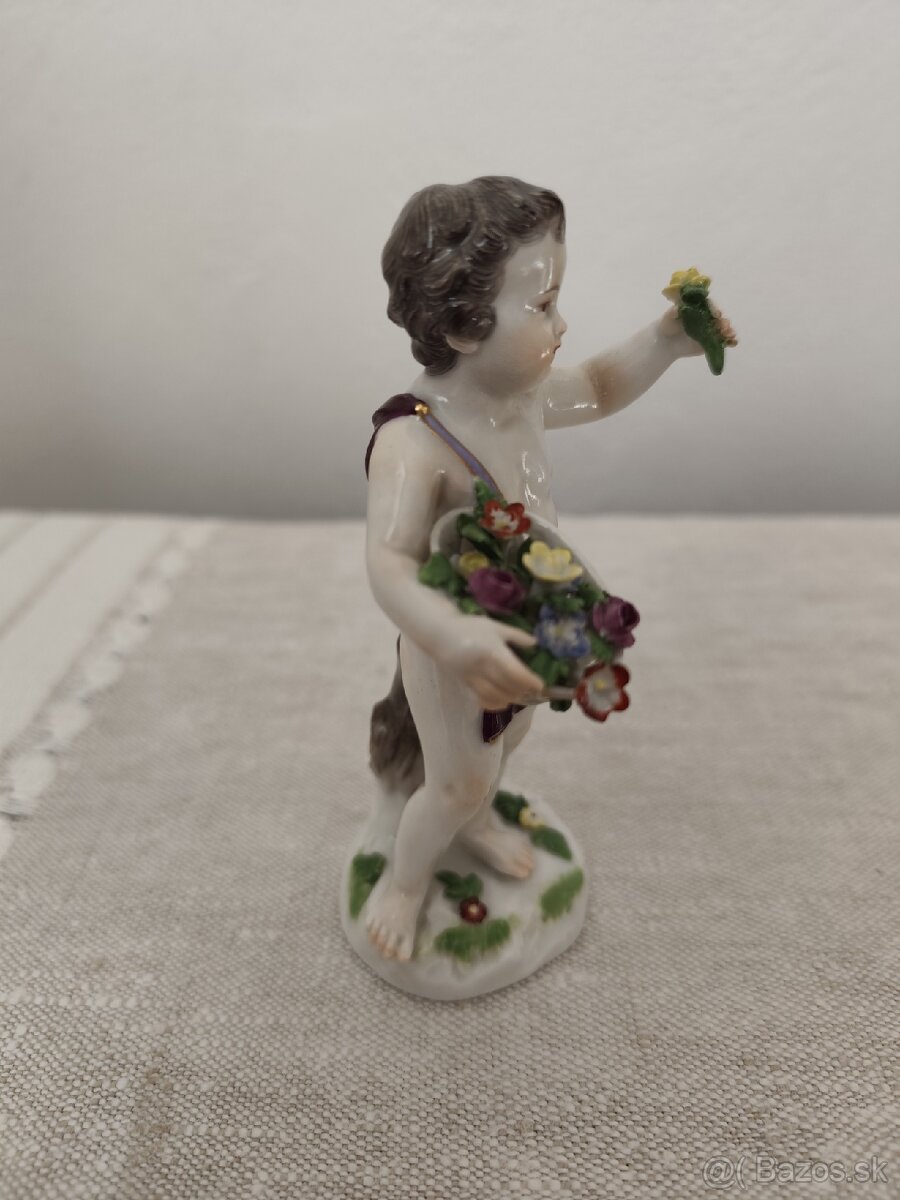 Meissen míšeň chlapec s košíkom porcelánová soška 13 cm - 2
