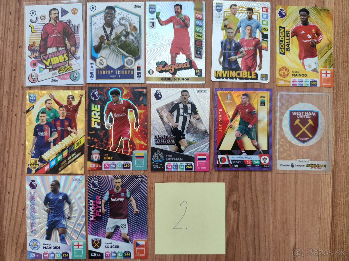 Futbalové kartičky - vzácnejšie - 2