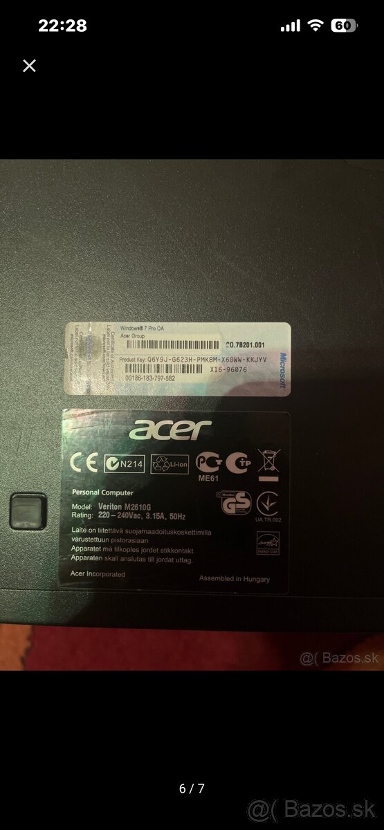 Stolny pc Acer veriton M2610G a monitor acer - 2