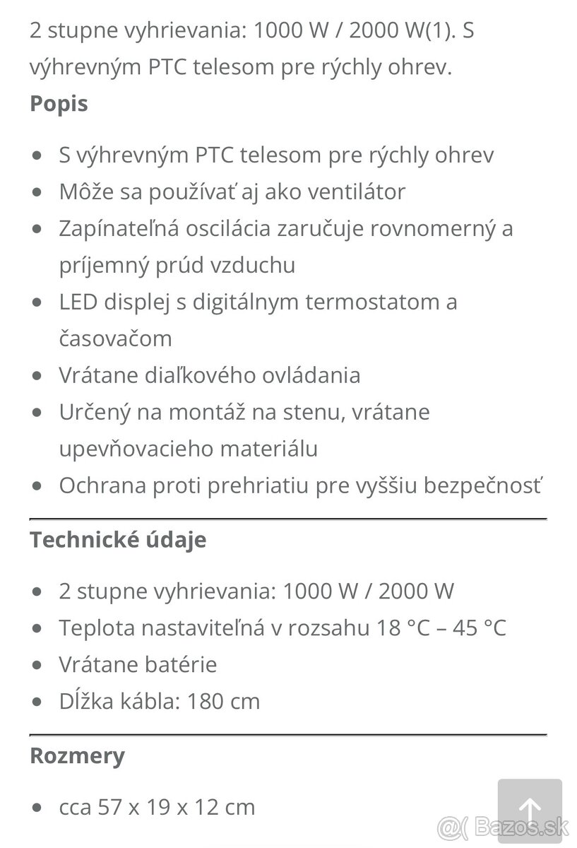 Nástenný ohievač - 2