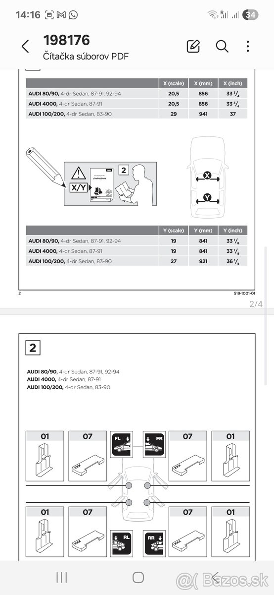 KIT pre stresny nosic thule Audi 80 90 100 200 - 2