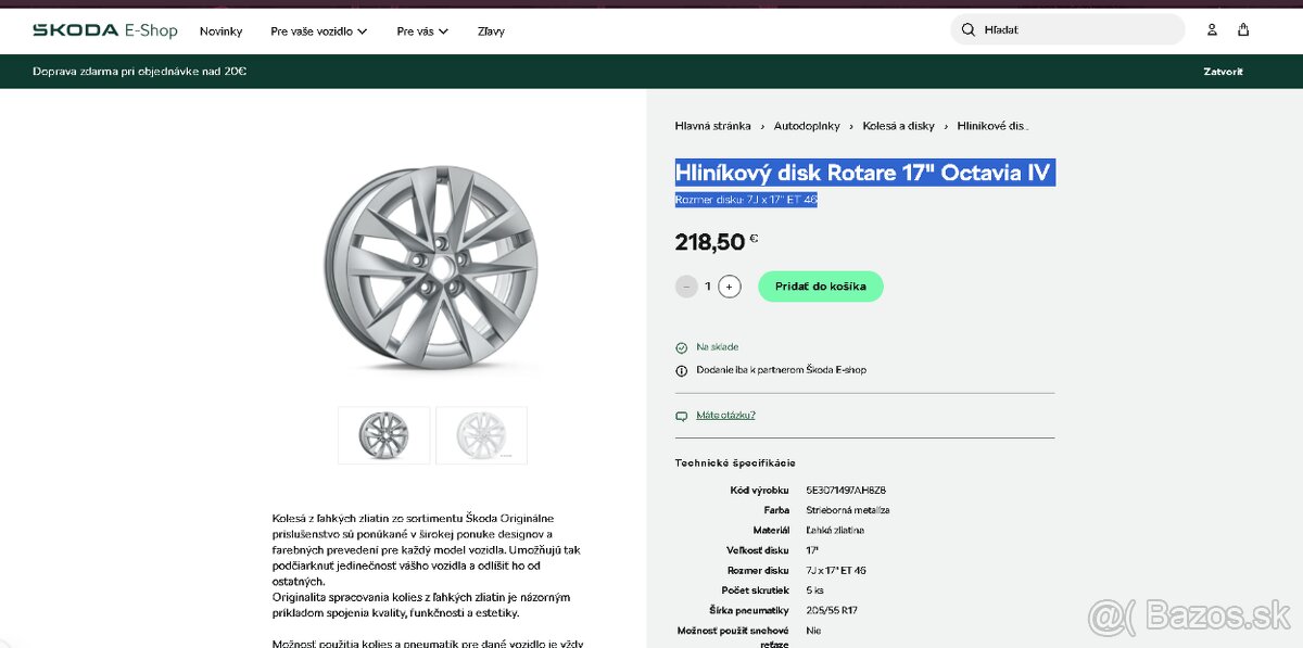 Predám Elektróny R17 obuté na letných pneumatikách Michelin - 2