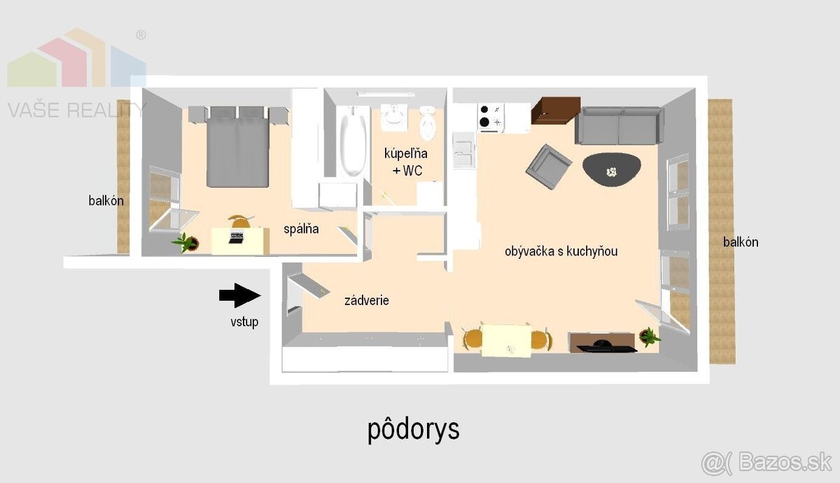 NA PREDAJ – 2-izbový byt 60 m2 v novostavbe RiverResort, Ban - 2