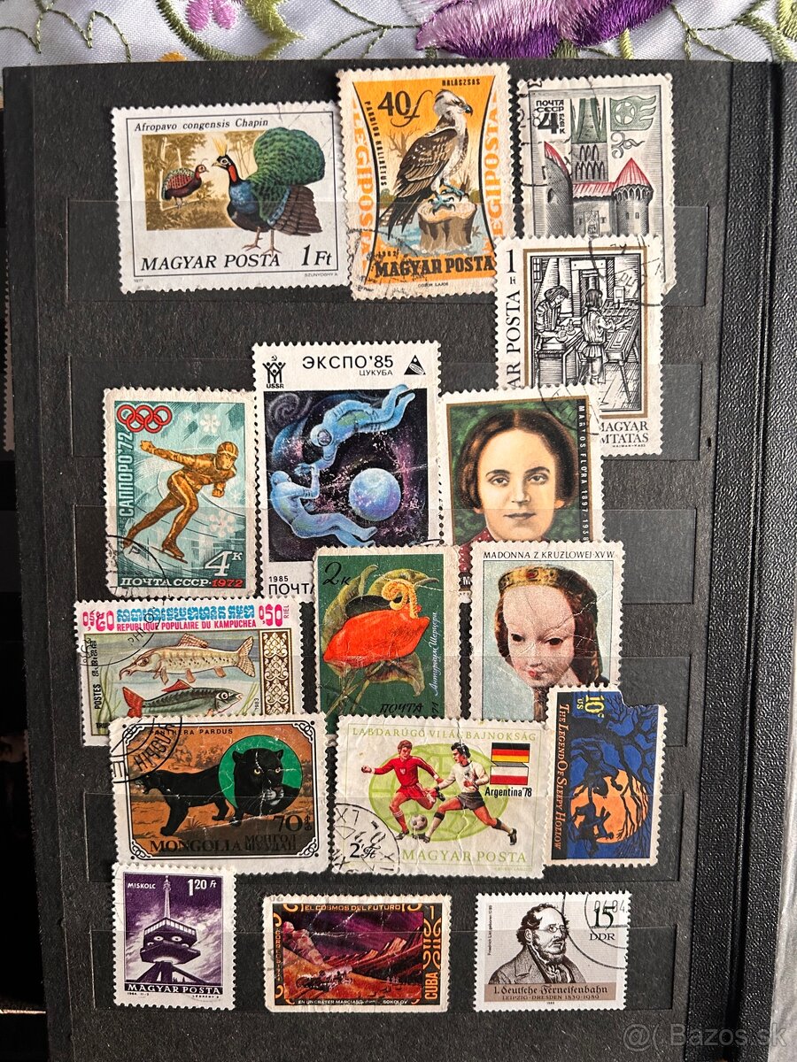 Staré zachovalé poštové známky, mince a bankovky - 2