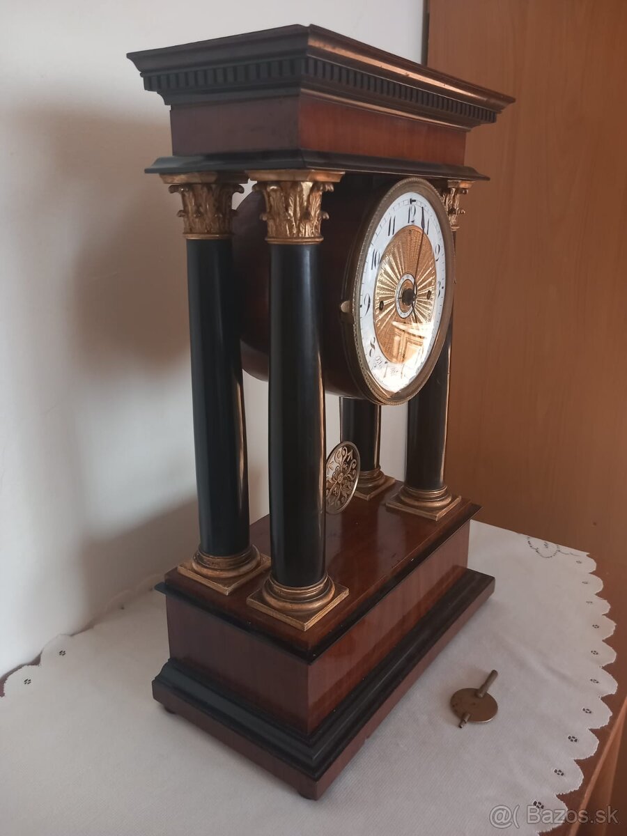 Stlpové hodiny - biedermaier, - 2