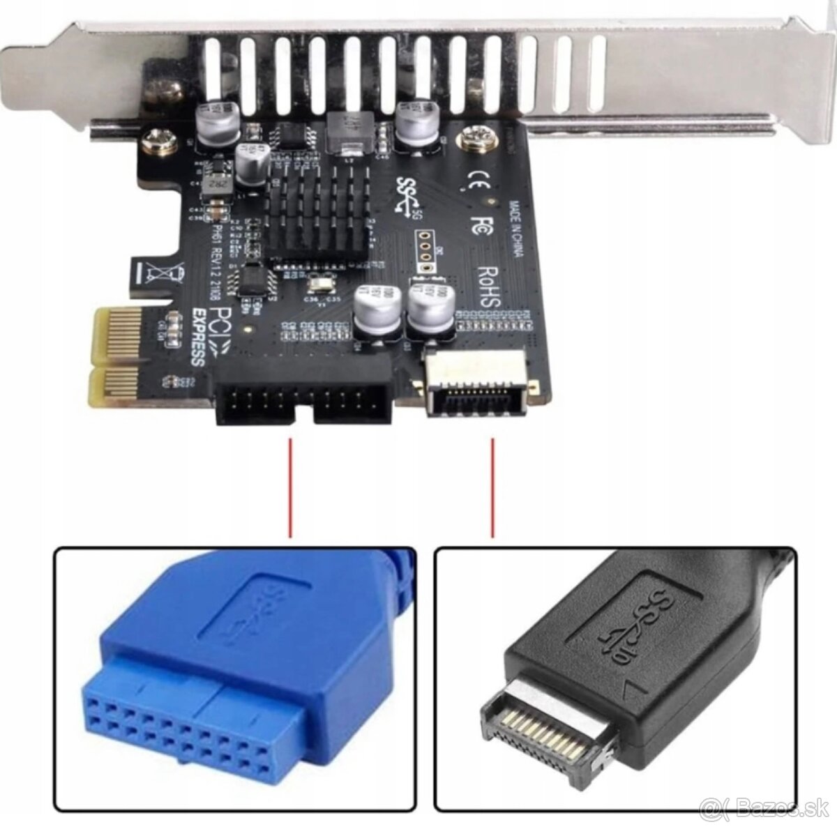 Rozsirujuca karta PCI-E na USB C 3.0 - 2
