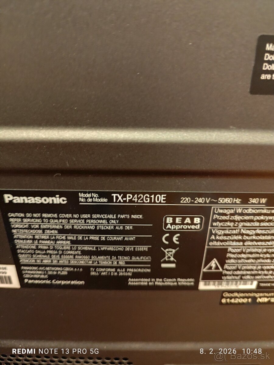 Televízor Panasonic TX-P42X20E - 2