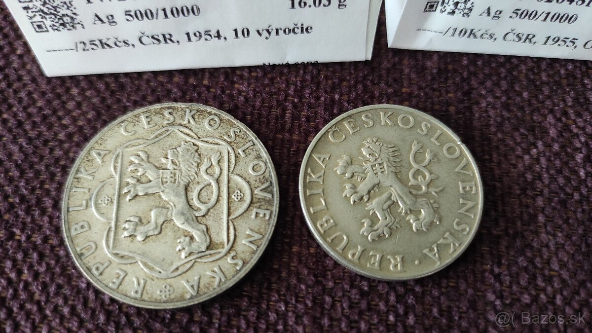 Staré mince striebro 2ks - 2