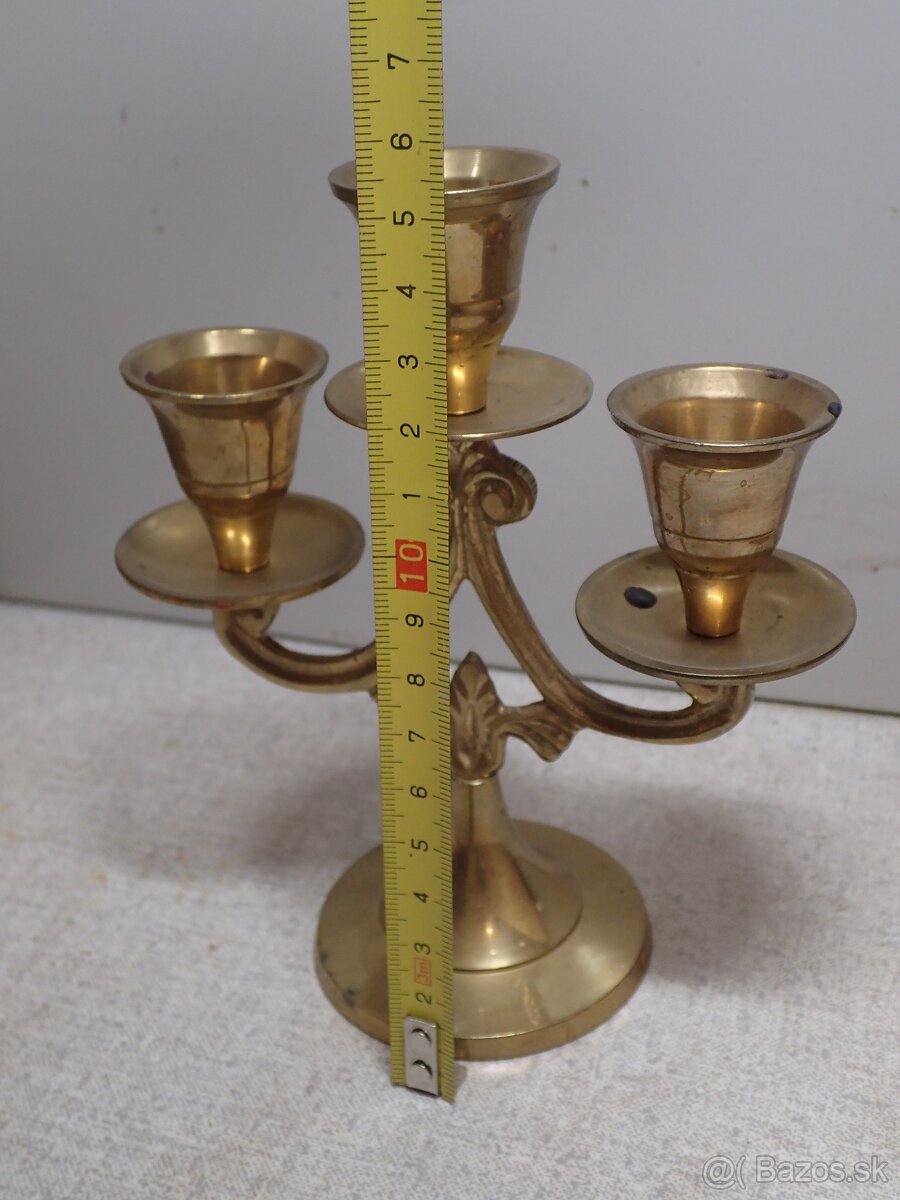 Mosadzný svietnik trojramenný - 2