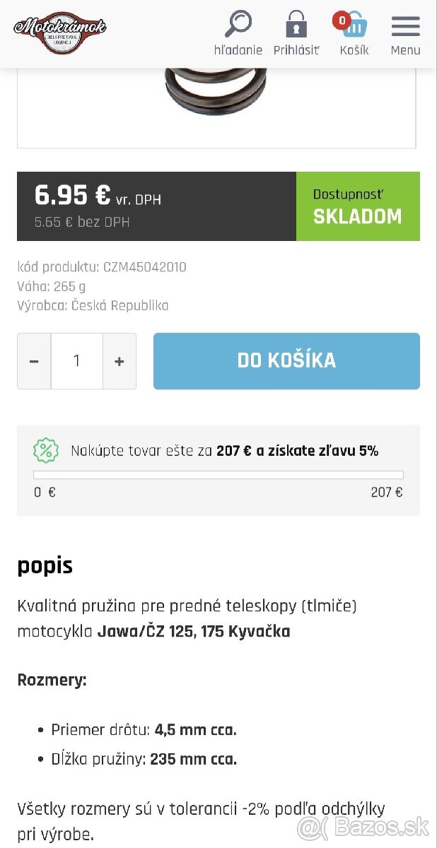 Jawa 125, 175 pružiny - 2