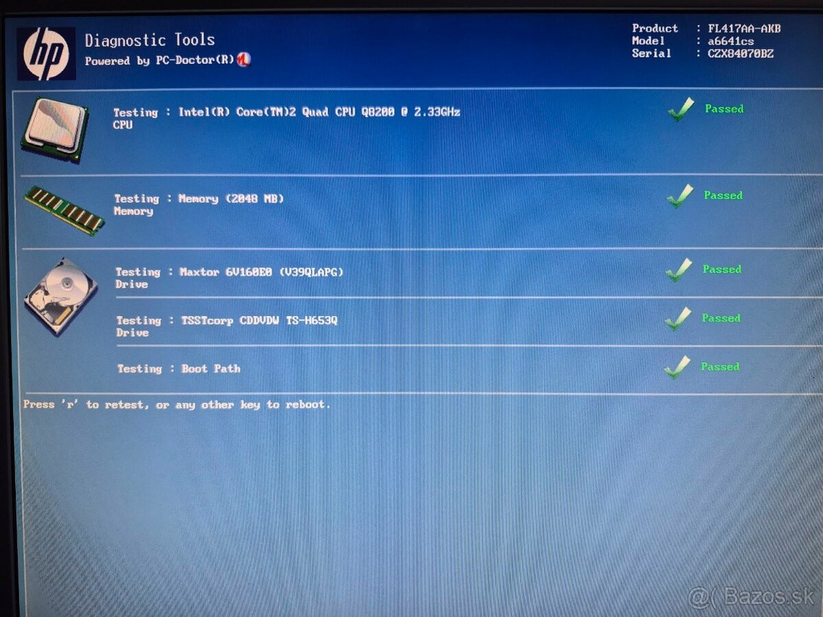 PC HP Core2Quad Q8200 / 4x2.3GHz - 2