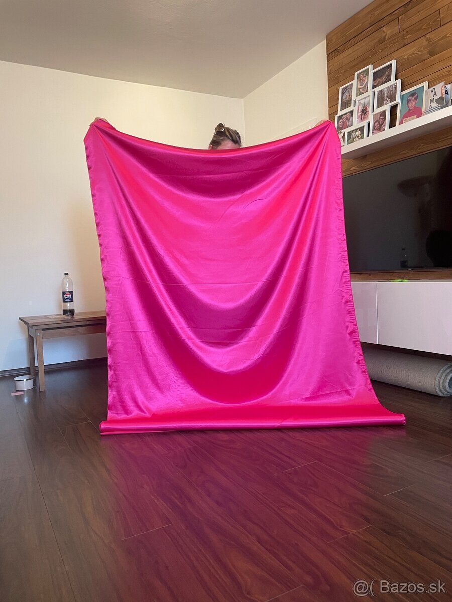 Saténová látky - cyklamenová (popis) už len 3 pásy - 2