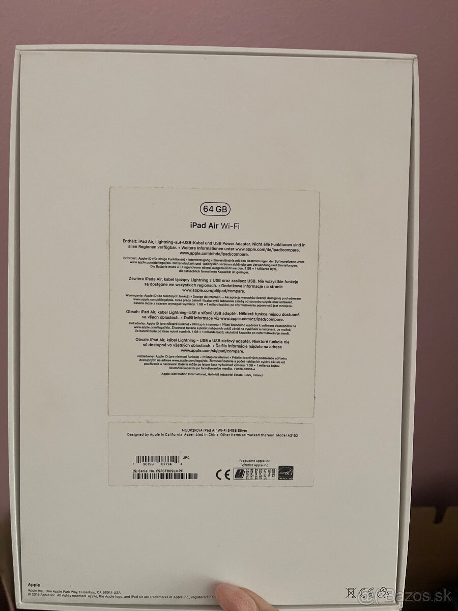 apple ipad air 2019 64gb strieborný - 2