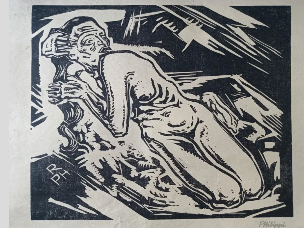 Robert Philippi (1877-1959)- Drevoryt z roku 1919 - 2