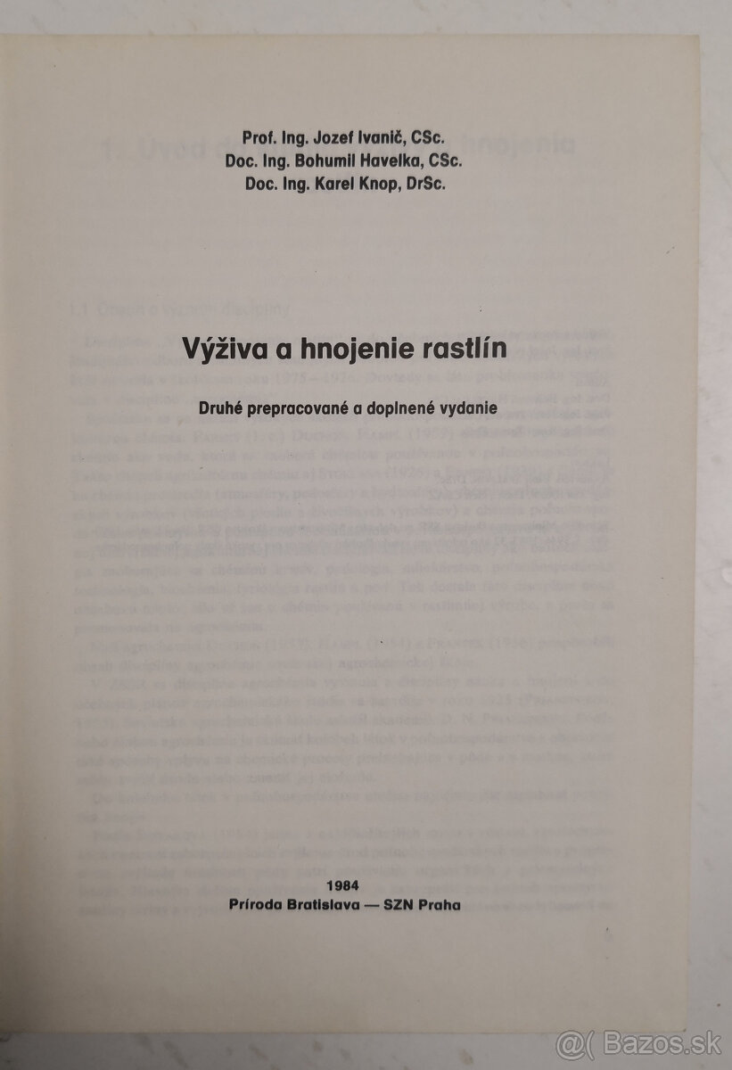 Výživa a hnojenie rastlín - 2