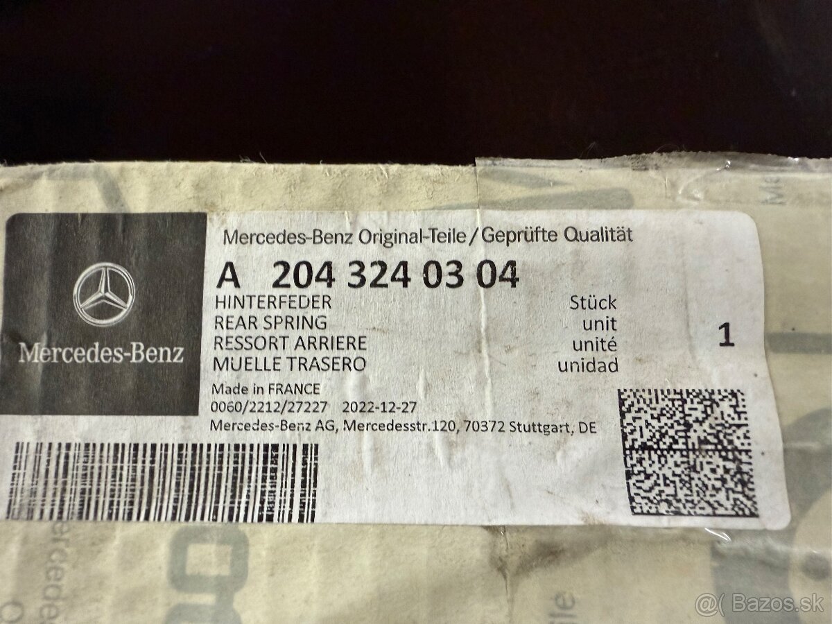 Zadné pružiny na MB W204 originál A 204 324 03 04 - 2