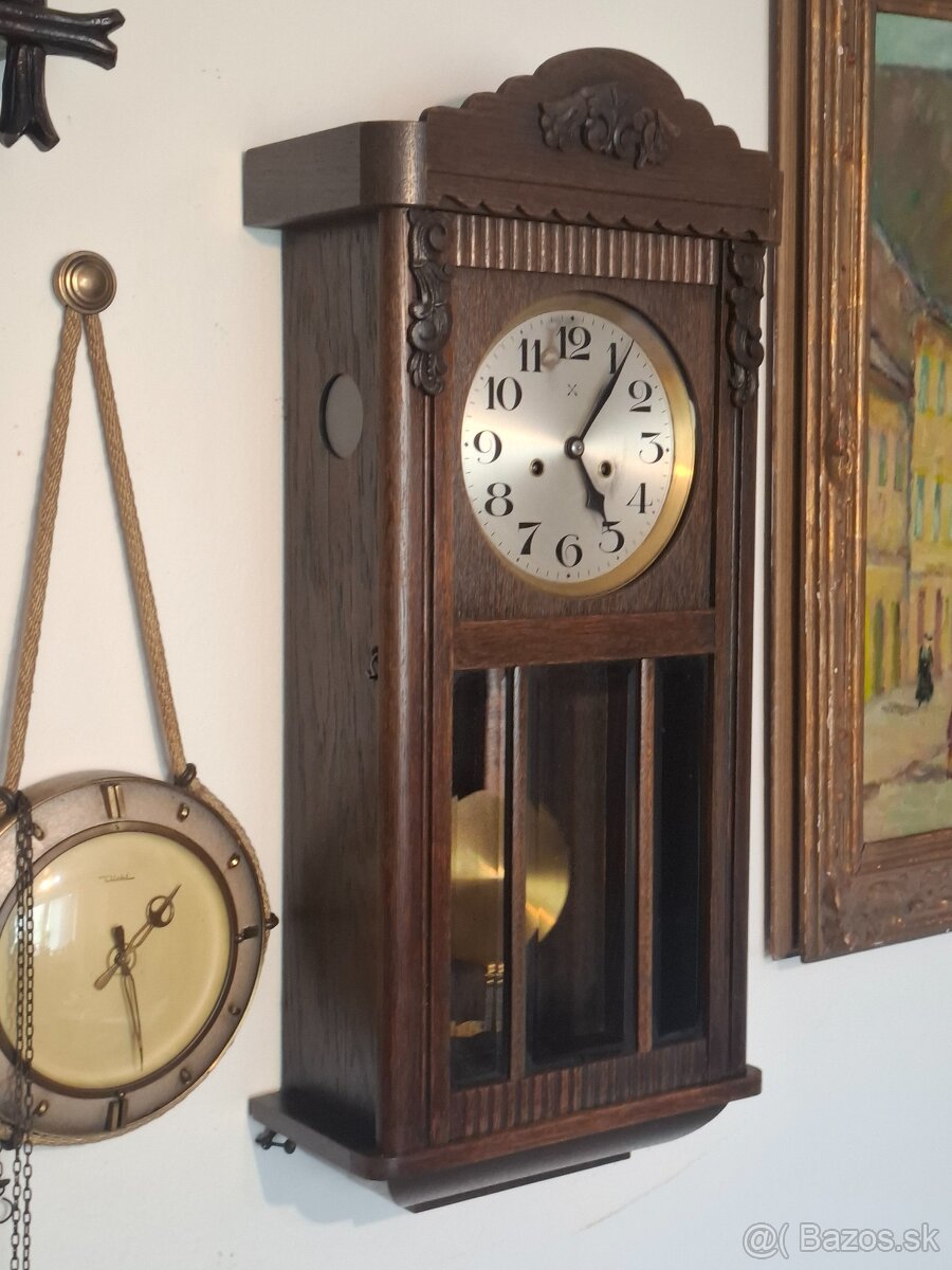 Predám funkčné polbicie nástenné hodiny JUNGHANS V:74cm ARTD - 2