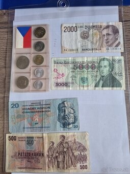 Sada obehových mincí ČSSR, bankovky - 2