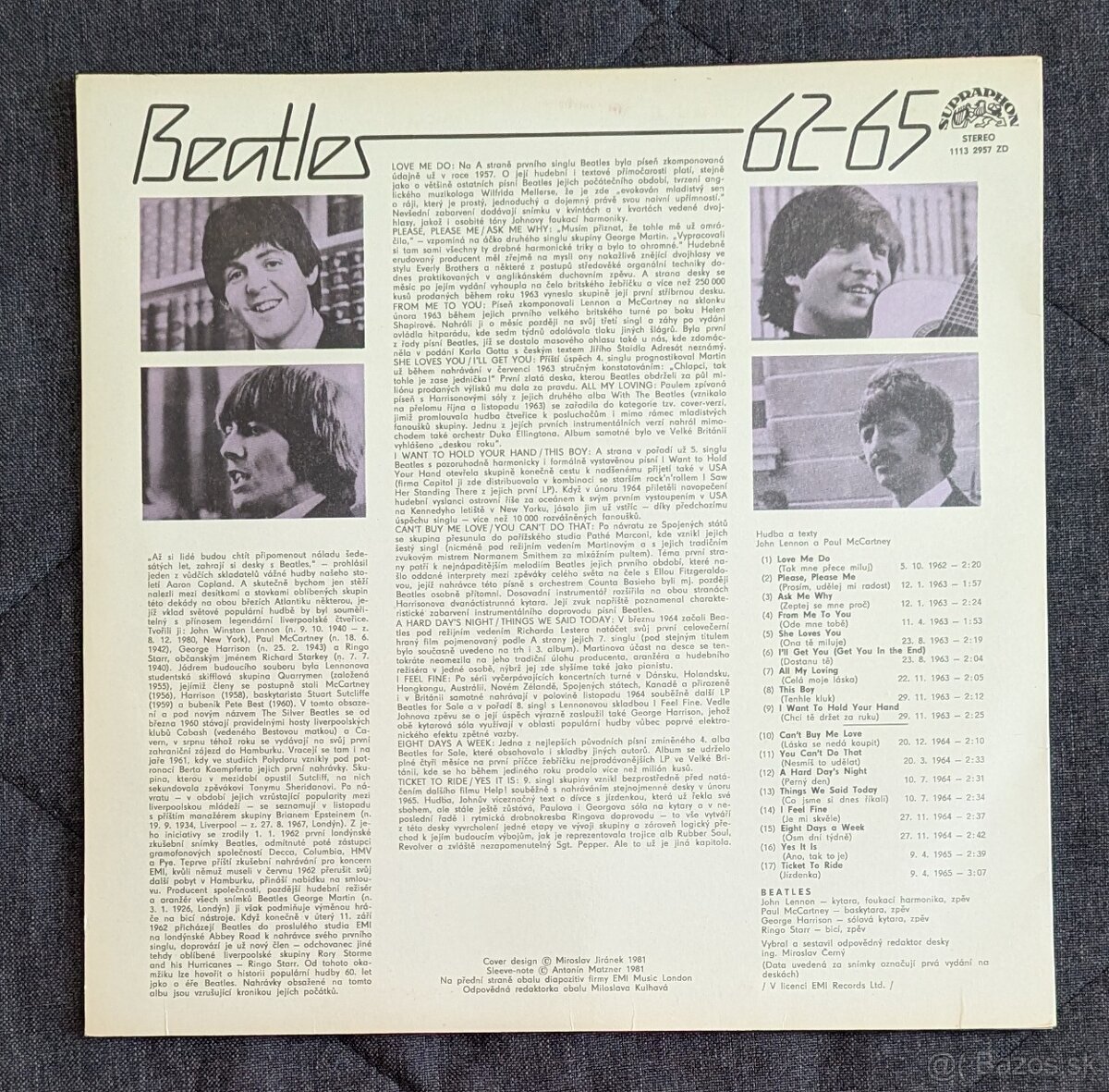 The Beatles - 62/65 LP 1981 Supraphon / EMI EX- - 2