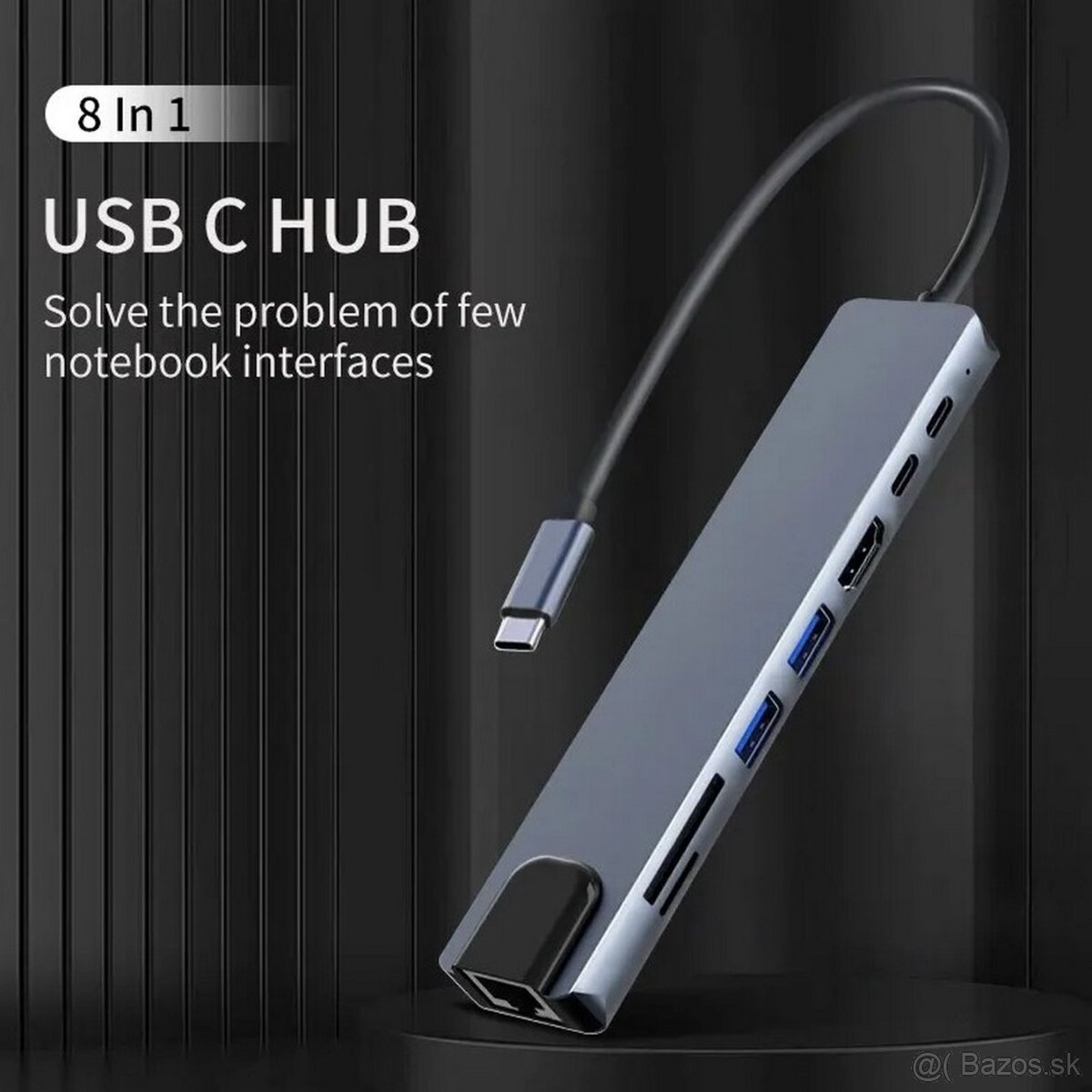 USB-C HUB 8v1 pre notebook, novy - 2