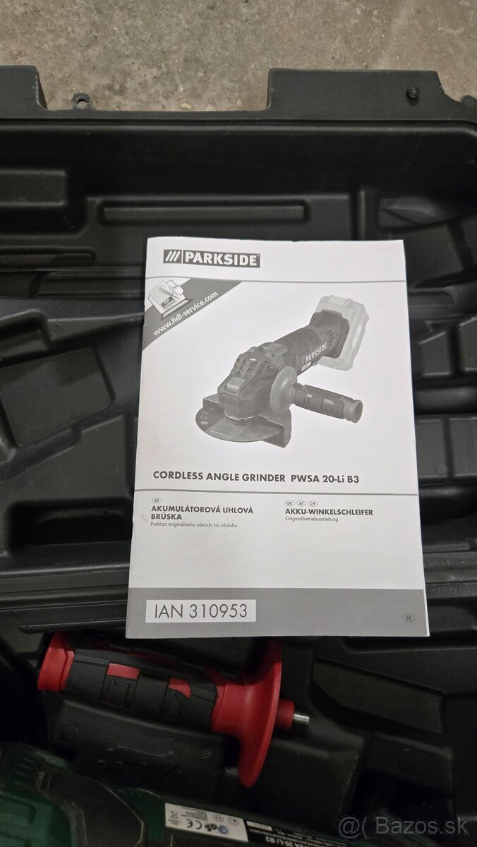 Parkside aku uhlová brúska - 2