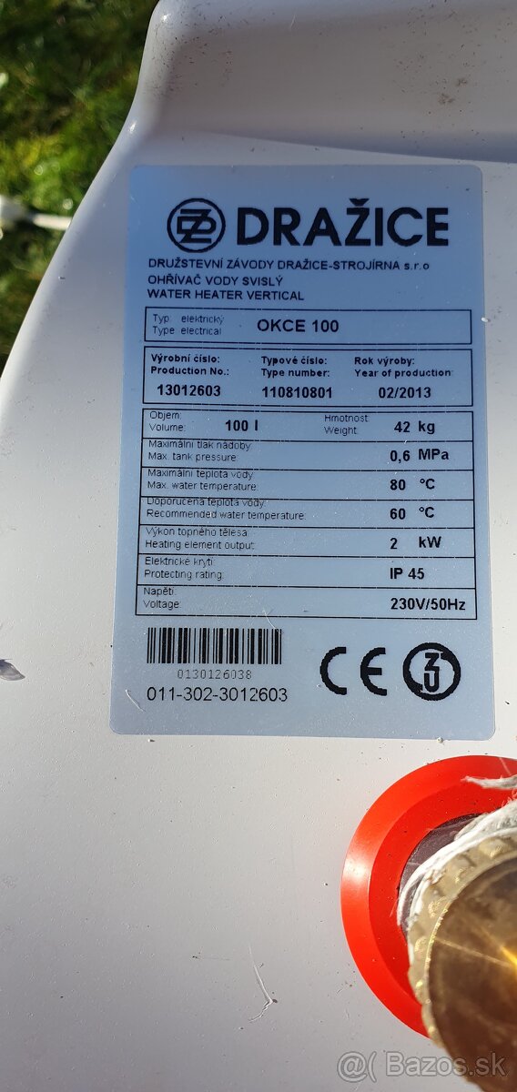 Predám elektrický bojler DRAŽICE OKCE 100 - 2