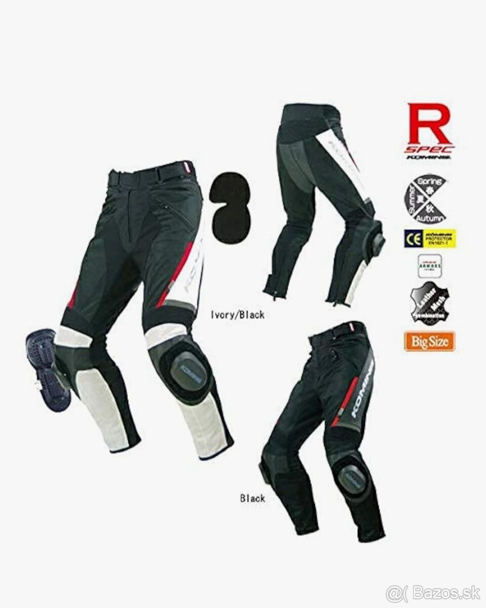 Textilné nohavice s kožou Komine L /52 - 2