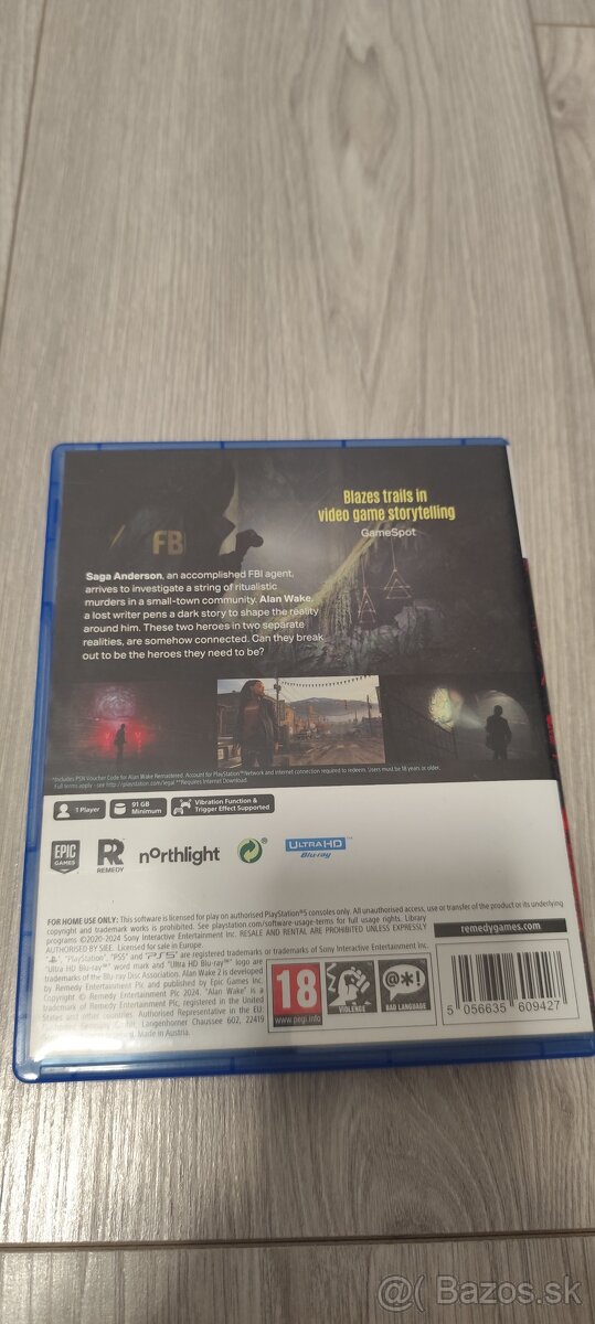 Predám Alan Wake 2 Deluxe Edition na PS5 (neuplatnený kód) - 2